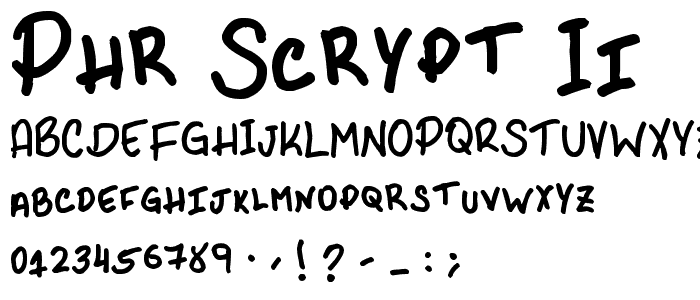 PHR Scrypt II font